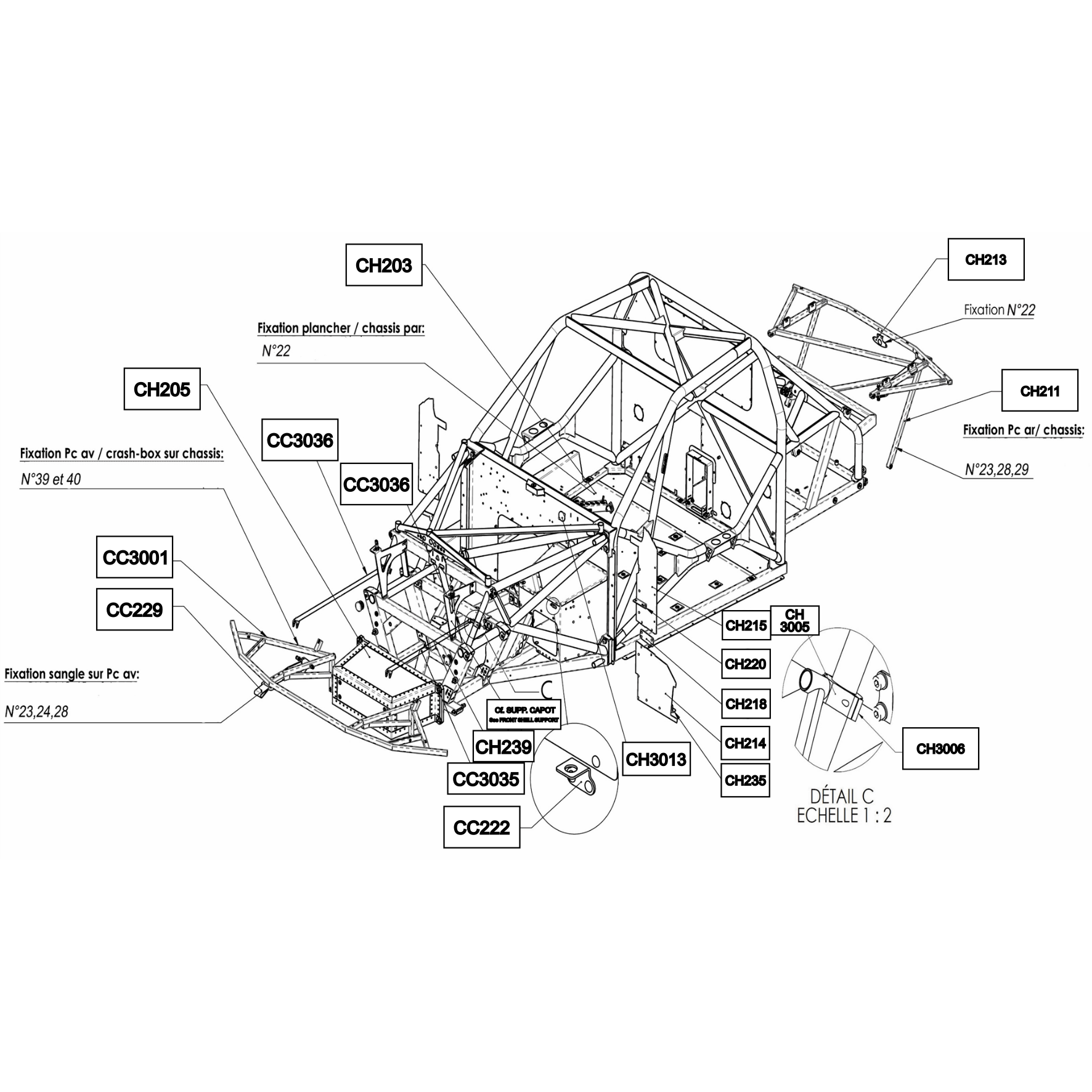 Pièces détachées - Mitjet International - Mitjet ST - Châssis
