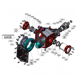 Exploded rear axle view